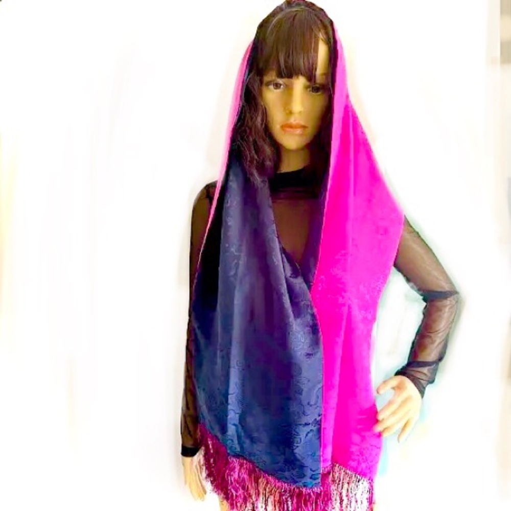 Shanghai Tang Silk Reversible Pashmina Shawl
